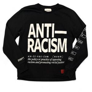 CHNGE UO Anti Racism Shirt Urban Outfitters SZ Medium Black Long Sleeve Graphic